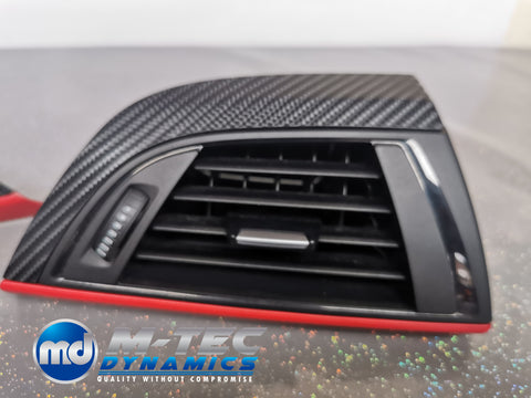 WRAPPING SERVICE - BMW F2X TRIM SET 4D CARBON / MATT RED ACCENT