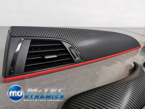 BMW F21 F22 TRIM SET 4D CARBON / MATT RED ACCENT