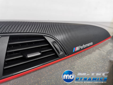 WRAPPING SERVICE - BMW F2X TRIM SET 4D CARBON / MATT RED ACCENT