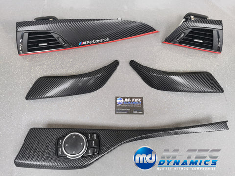 BMW F21 F22 TRIM SET 4D CARBON / MATT RED ACCENT