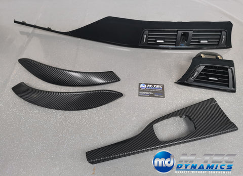 BMW F32 COUPE CUSTOM INTERIOR TRIM SET - 4D CARBON / ALCANTARA STYLE  / BLACK ACCENT
