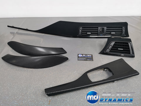 BMW F32 COUPE CUSTOM INTERIOR TRIM SET - 4D CARBON / ALCANTARA STYLE  / BLACK ACCENT
