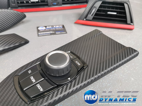 WRAPPING SERVICE - BMW F3X TRIM SET 3D CARBON / MATT RED ACCENT (CUSTOM)