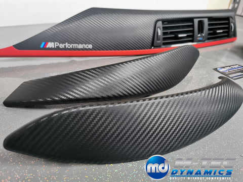 BMW F30 F31 F36 INTERIOR TRIM SET - 3D CARBON / MATT RED ACCENT (CUSTOM)