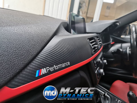 BMW F30 F31 F36 INTERIOR TRIM SET - 3D CARBON / MATT RED ACCENT (CUSTOM)