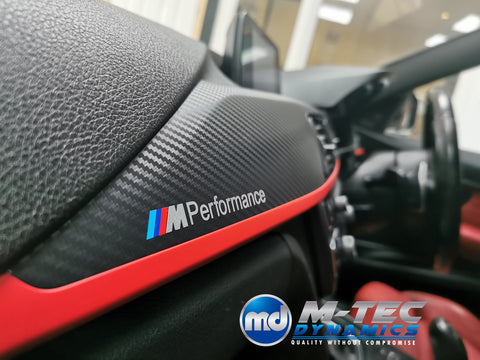 BMW F30 F31 F36 INTERIOR TRIM SET - 3D CARBON / MATT RED ACCENT (CUSTOM)