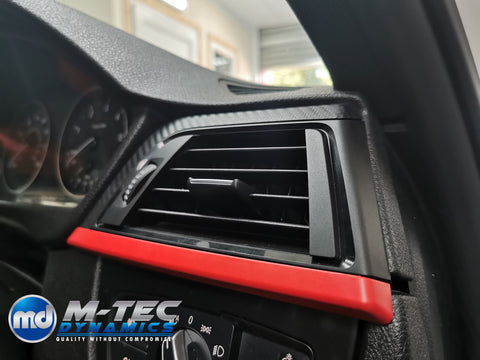 BMW F32 F36 INTERIOR TRIM SET - 3D CARBON / MATT RED ACCENT (CUSTOM)