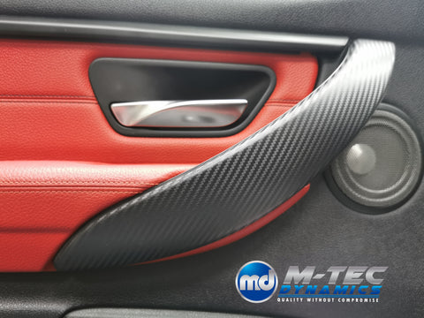 BMW F32 F36 INTERIOR TRIM SET - 3D CARBON / MATT RED ACCENT (CUSTOM)