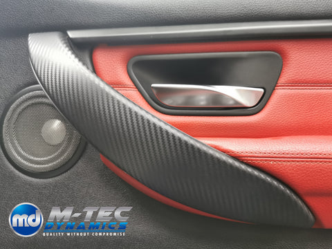 BMW F30 F31 F36 INTERIOR TRIM SET - 3D CARBON / MATT RED ACCENT (CUSTOM)