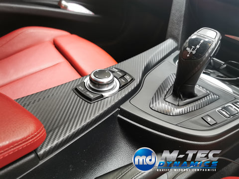 BMW F30 F31 F36 INTERIOR TRIM SET - 3D CARBON / MATT RED ACCENT (CUSTOM)