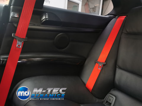 BMW 3-SERIES E92 COUPE (M3) RED FRONT REAR SEAT BELT SET – M-Tec