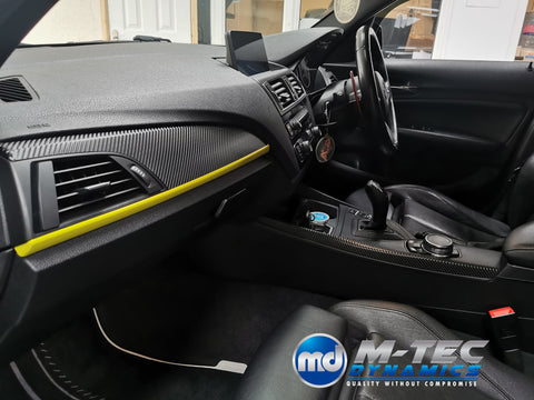 WRAPPING SERVICE - BMW F2X TRIM SET 4D CARBON / YELLOW / CUSTOM ACCENT