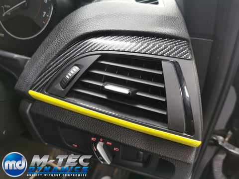 WRAPPING SERVICE - BMW F2X TRIM SET 4D CARBON / YELLOW / CUSTOM ACCENT