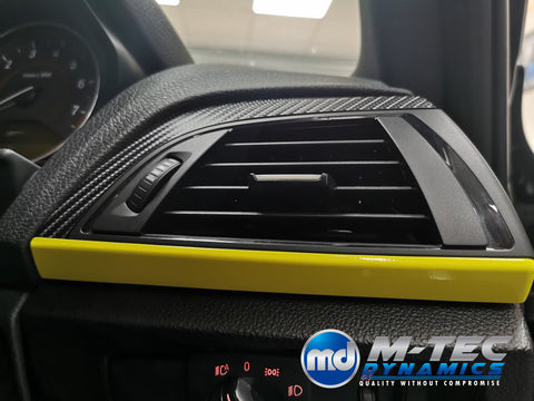 WRAPPING SERVICE - BMW F2X TRIM SET 4D CARBON / YELLOW / CUSTOM ACCENT