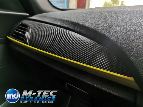 WRAPPING SERVICE - BMW F2X TRIM SET 4D CARBON / YELLOW / CUSTOM ACCENT