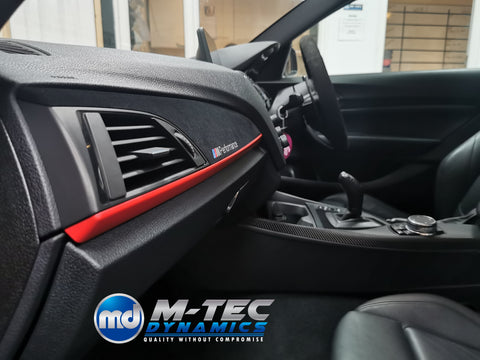 BMW F20 CUSTOM INTERIOR TRIM SET - 4D CARBON / ALCANTARA / RED ACCENT