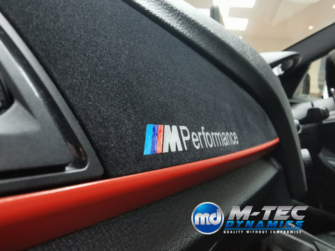 BMW F20 F21 F22 F23 CUSTOM INTERIOR TRIM SET - WRAPPING SERVICE - 4D CARBON / ALCANTARA / RED ACCENT