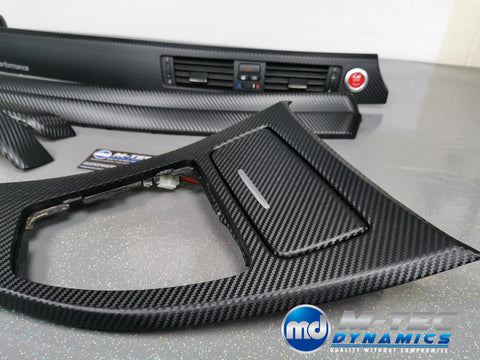 BMW E90 E91 CCC I-DRIVE 3D BLACK CARBON INTERIOR TRIM SET