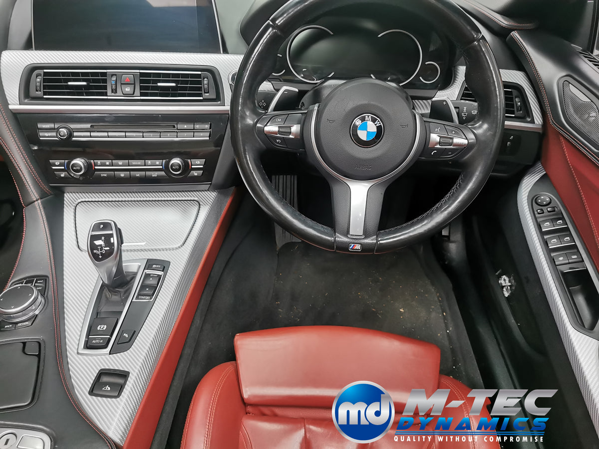 WRAPPING SERVICE - BMW 6-SERIES F12 F13 INTERIOR TRIM SET - SILVER 4D CARBON