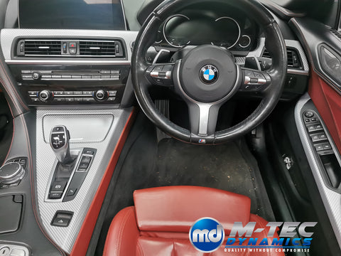 BMW 6-SERIES F12 F13 INTERIOR TRIM SET WRAPPING SERVICE - SILVER 4D CARBON