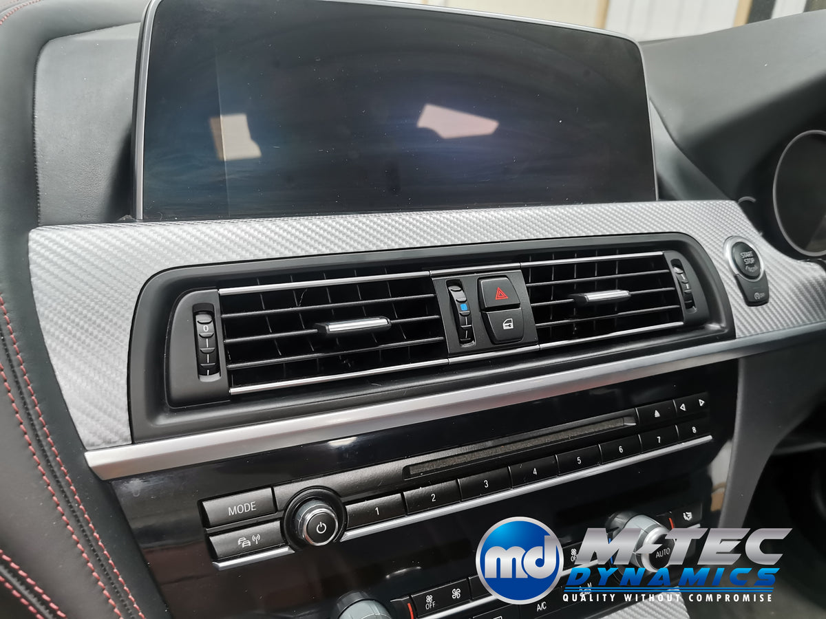 WRAPPING SERVICE - BMW 6-SERIES F12 F13 INTERIOR TRIM SET - SILVER 4D CARBON