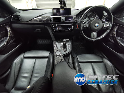 WRAPPING SERVICE - BMW F3X INTERIOR TRIM SET 3M FORGED CARBON / GLOSS BLACK ACCENT (CUSTOM) F30 F31 F32 F33 F36