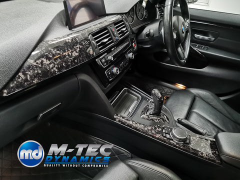 WRAPPING SERVICE - BMW F3X INTERIOR TRIM SET 3M FORGED CARBON / GLOSS BLACK ACCENT (CUSTOM) F30 F31 F32 F33 F36