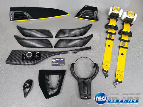 BMW F20 F21 F22 CUSTOM INTERIOR TRIM SET & SEAT BELT PACKAGE (YELLOW)