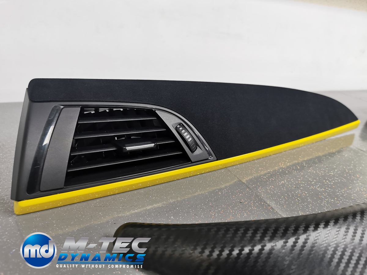 WRAPPING SERVICE - BMW F20 F21 F22 F23 CUSTOM INTERIOR TRIM SET - 3D CARBON / ALCANTARA / YELLOW ACCENT