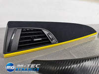 WRAPPING SERVICE - BMW F20 F21 F22 F23 CUSTOM INTERIOR TRIM SET - 3D CARBON / ALCANTARA / YELLOW ACCENT