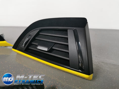 BMW F20 F21 F22 F23 CUSTOM INTERIOR TRIM SET - WRAPPING SERVICE - 3D CARBON / ALCANTARA / YELLOW ACCENT