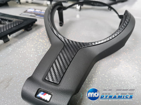 BMW F20 F21 F22 F23 CUSTOM INTERIOR TRIM SET - WRAPPING SERVICE - 3D CARBON / ALCANTARA / YELLOW ACCENT