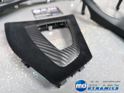 BMW F20 F21 F22 F23 CUSTOM INTERIOR TRIM SET - WRAPPING SERVICE - 3D CARBON / ALCANTARA / YELLOW ACCENT
