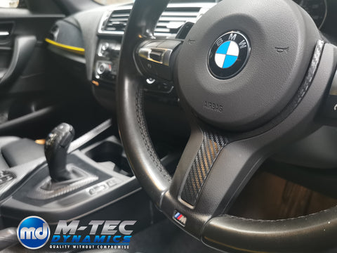 BMW F20 F21 F22 F23 CUSTOM INTERIOR TRIM SET - WRAPPING SERVICE - 3D CARBON / ALCANTARA / YELLOW ACCENT