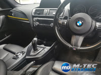 WRAPPING SERVICE - BMW F20 F21 F22 F23 CUSTOM INTERIOR TRIM SET - 3D CARBON / ALCANTARA / YELLOW ACCENT