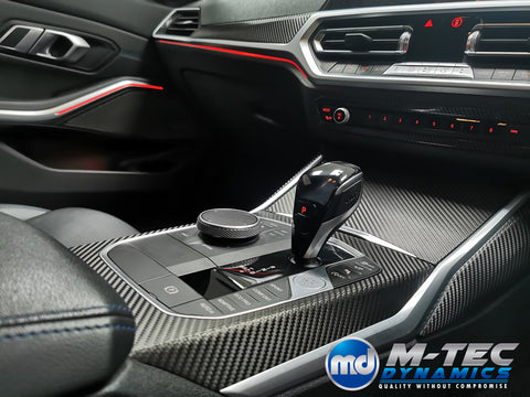 WRAPPING SERVICE - BMW G20 G21 INTERIOR TRIM SET - DEEP TEXTURED GLOSSY BLACK CARBON (MTD-TEX)