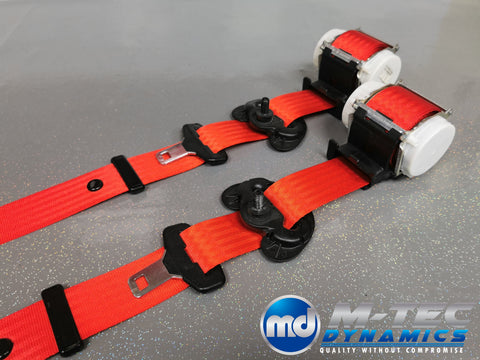 BMW 1-SERIES E81 / E82 COUPE (1M) RED FRONT & REAR SEAT BELT SET