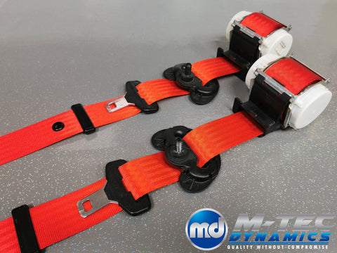 BMW 2-SERIES F22 COUPE RED FRONT & REAR SEAT BELT SET