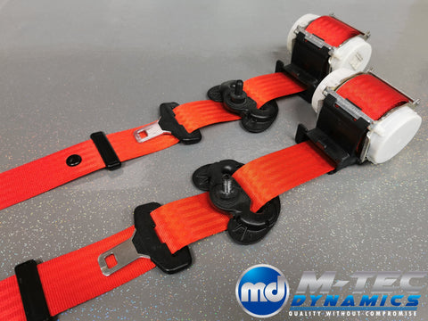 BMW 4-SERIES F32 / F82 M4 COUPE RED FRONT & REAR SEAT BELT SET