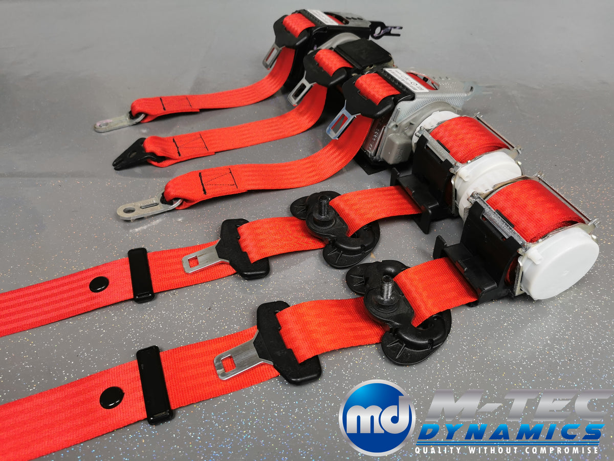 BMW 3-SERIES E90 SALOON (M3) RED FRONT & REAR SEAT BELT SET