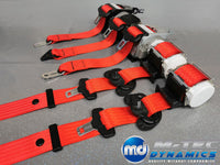 BMW 3-SERIES E90 SALOON (M3) RED FRONT & REAR SEAT BELT SET