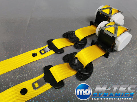 BMW 3-SERIES E92 COUPE (M3) YELLOW FRONT & REAR SEAT BELT SET
