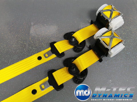 BMW 3-SERIES E92 COUPE (M3) YELLOW FRONT & REAR SEAT BELT SET