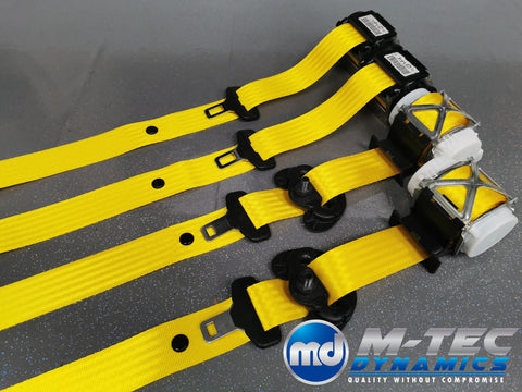 BMW 2-SERIES F22 COUPE YELLOW FRONT & REAR SEAT BELT SET