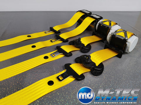 BMW 2-SERIES F22 COUPE YELLOW FRONT & REAR SEAT BELT SET