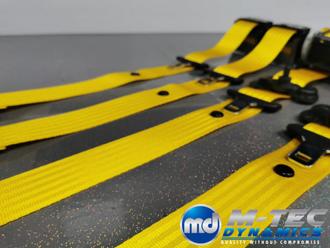 BMW 4-SERIES F32 / F82 M4 COUPE YELLOW FRONT & REAR SEAT BELT SET