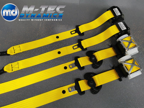 BMW 3-SERIES E92 COUPE (M3) YELLOW FRONT & REAR SEAT BELT SET