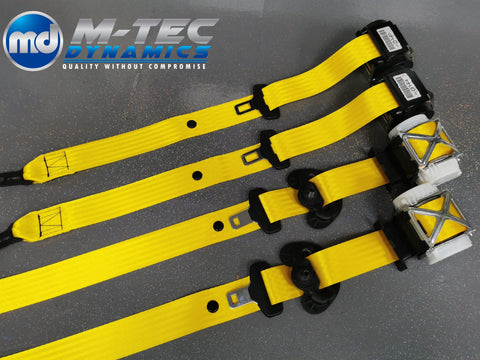 BMW 2-SERIES F22 COUPE YELLOW FRONT & REAR SEAT BELT SET