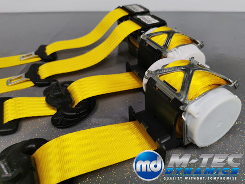 BMW 1-SERIES F21 3DR / F20 5DR HATCH YELLOW FRONT & REAR SEAT BELT SET