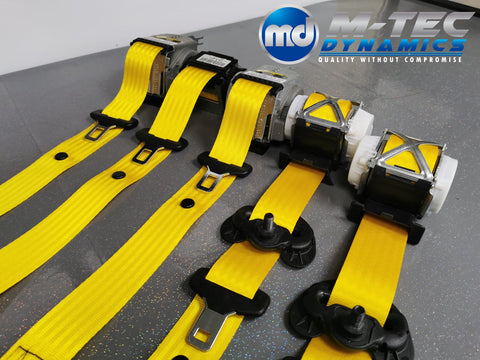 BMW 3-SERIES F30 / F80 M3 SALOON YELLOW FRONT & REAR SEAT BELT SET